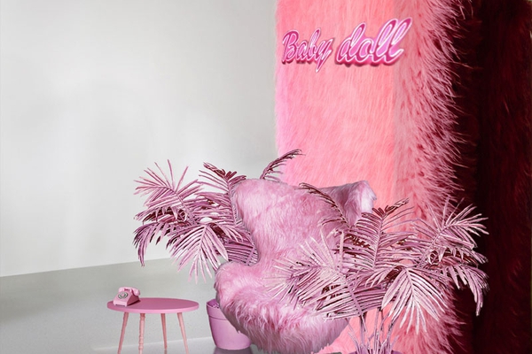 Фотозона розовая