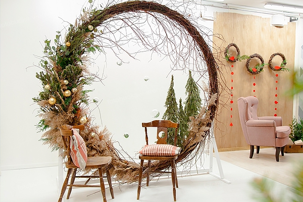 Фотозона новогодняя круглая