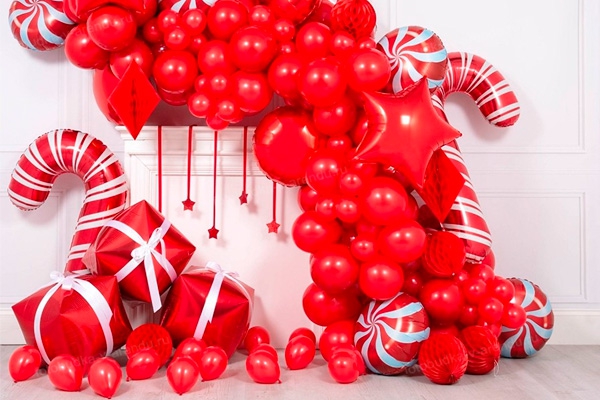 Новогодняя фотозона из шаров