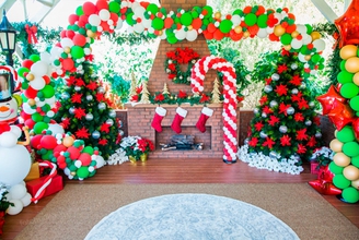 Новогодняя фотозона из шаров