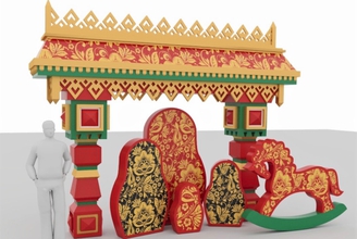 Фотозона в русском стиле