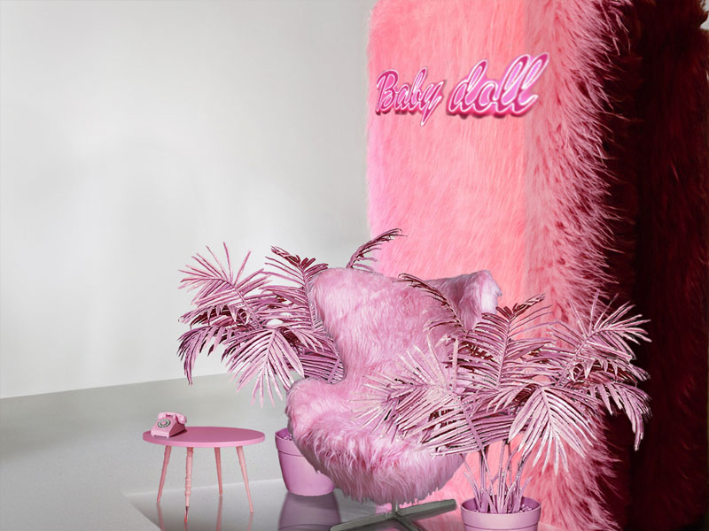 Фотозона розовая