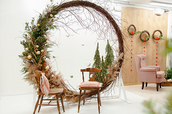 Фотозона новогодняя круглая